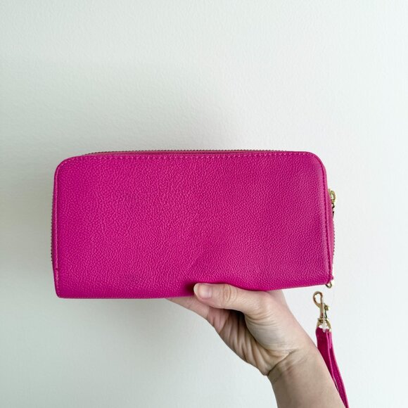 Women No Brand Zip Wallet Snapdragon in Maraschino Pink One Size - Picture 1 of 9